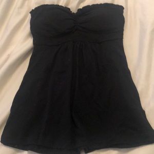 Black strapless top
